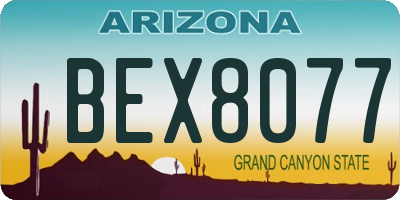 AZ license plate BEX8077