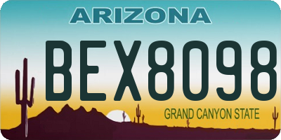 AZ license plate BEX8098