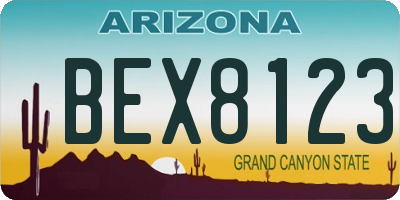 AZ license plate BEX8123
