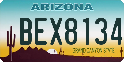 AZ license plate BEX8134