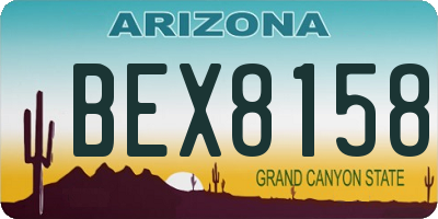 AZ license plate BEX8158