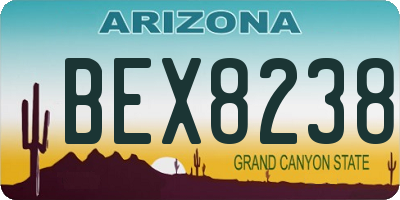 AZ license plate BEX8238