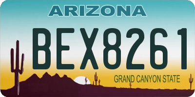 AZ license plate BEX8261