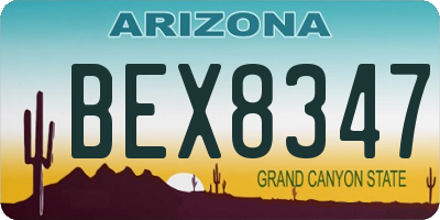 AZ license plate BEX8347