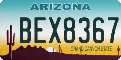AZ license plate BEX8367