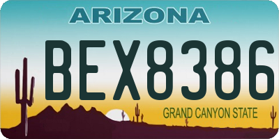 AZ license plate BEX8386