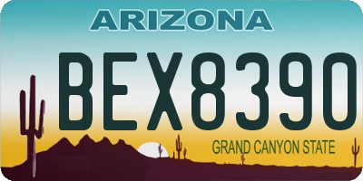 AZ license plate BEX8390