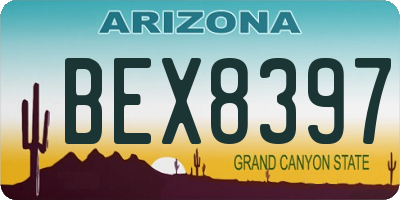 AZ license plate BEX8397