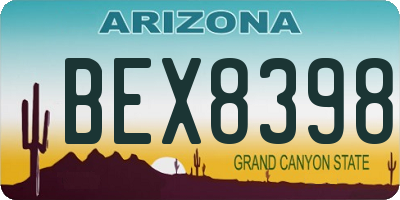 AZ license plate BEX8398
