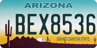AZ license plate BEX8536