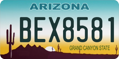 AZ license plate BEX8581