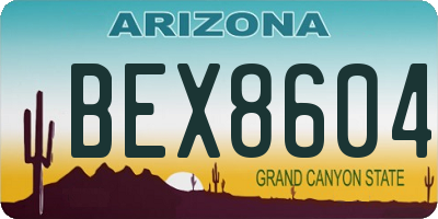AZ license plate BEX8604