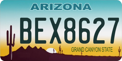 AZ license plate BEX8627