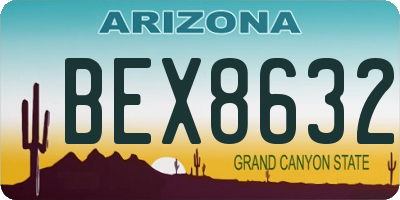 AZ license plate BEX8632