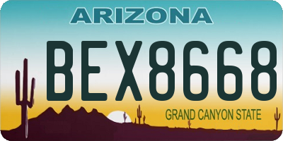 AZ license plate BEX8668