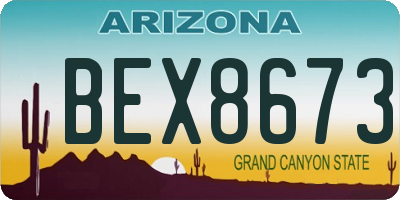 AZ license plate BEX8673