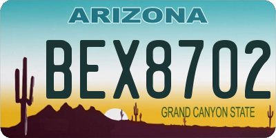 AZ license plate BEX8702