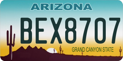 AZ license plate BEX8707