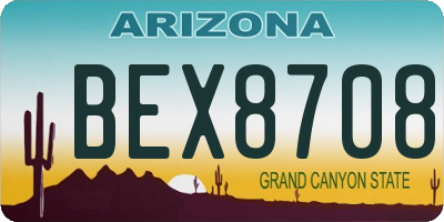 AZ license plate BEX8708