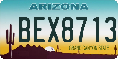 AZ license plate BEX8713