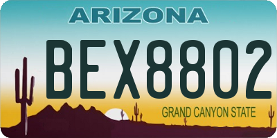AZ license plate BEX8802