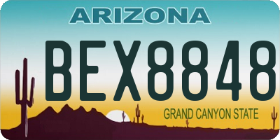 AZ license plate BEX8848