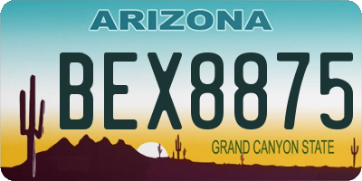 AZ license plate BEX8875