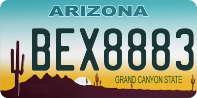 AZ license plate BEX8883