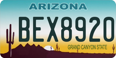 AZ license plate BEX8920