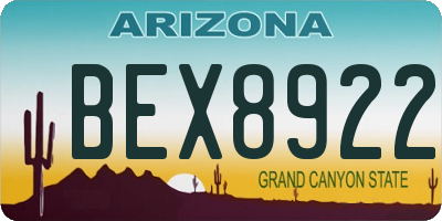 AZ license plate BEX8922