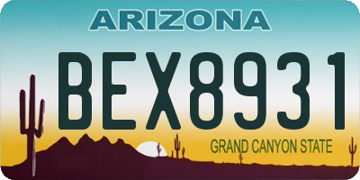 AZ license plate BEX8931