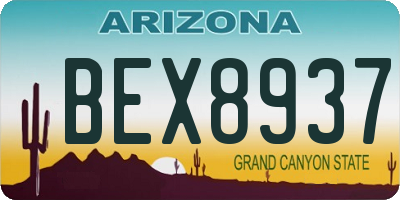 AZ license plate BEX8937
