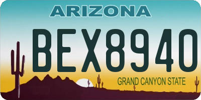 AZ license plate BEX8940
