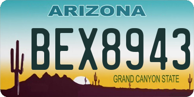 AZ license plate BEX8943