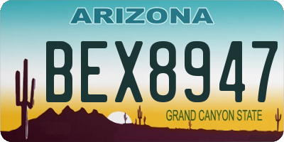 AZ license plate BEX8947