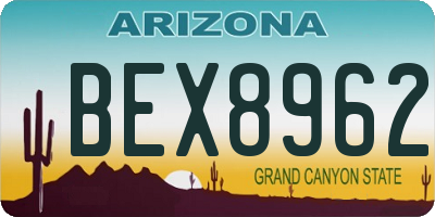 AZ license plate BEX8962