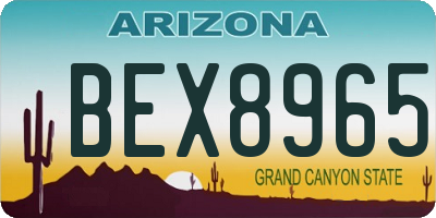 AZ license plate BEX8965