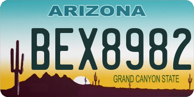 AZ license plate BEX8982