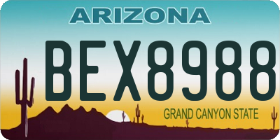AZ license plate BEX8988