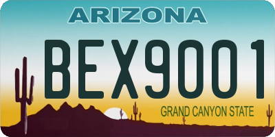 AZ license plate BEX9001