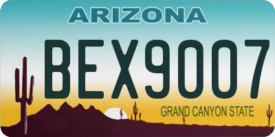 AZ license plate BEX9007