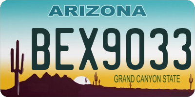 AZ license plate BEX9033