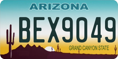AZ license plate BEX9049