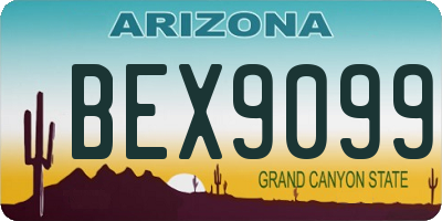 AZ license plate BEX9099