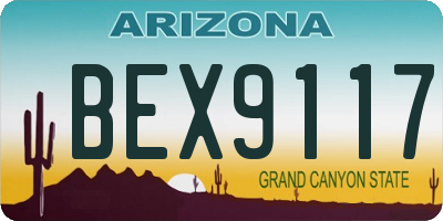 AZ license plate BEX9117