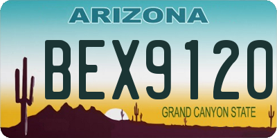 AZ license plate BEX9120