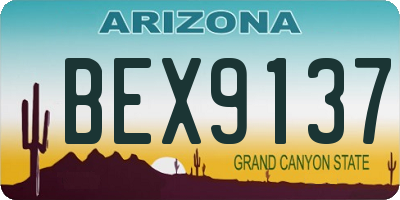 AZ license plate BEX9137