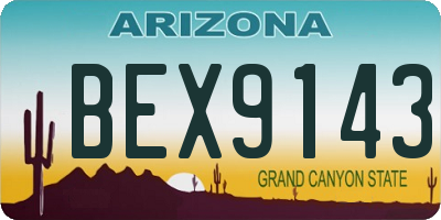 AZ license plate BEX9143