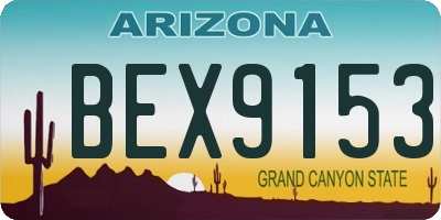 AZ license plate BEX9153