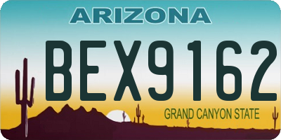 AZ license plate BEX9162
